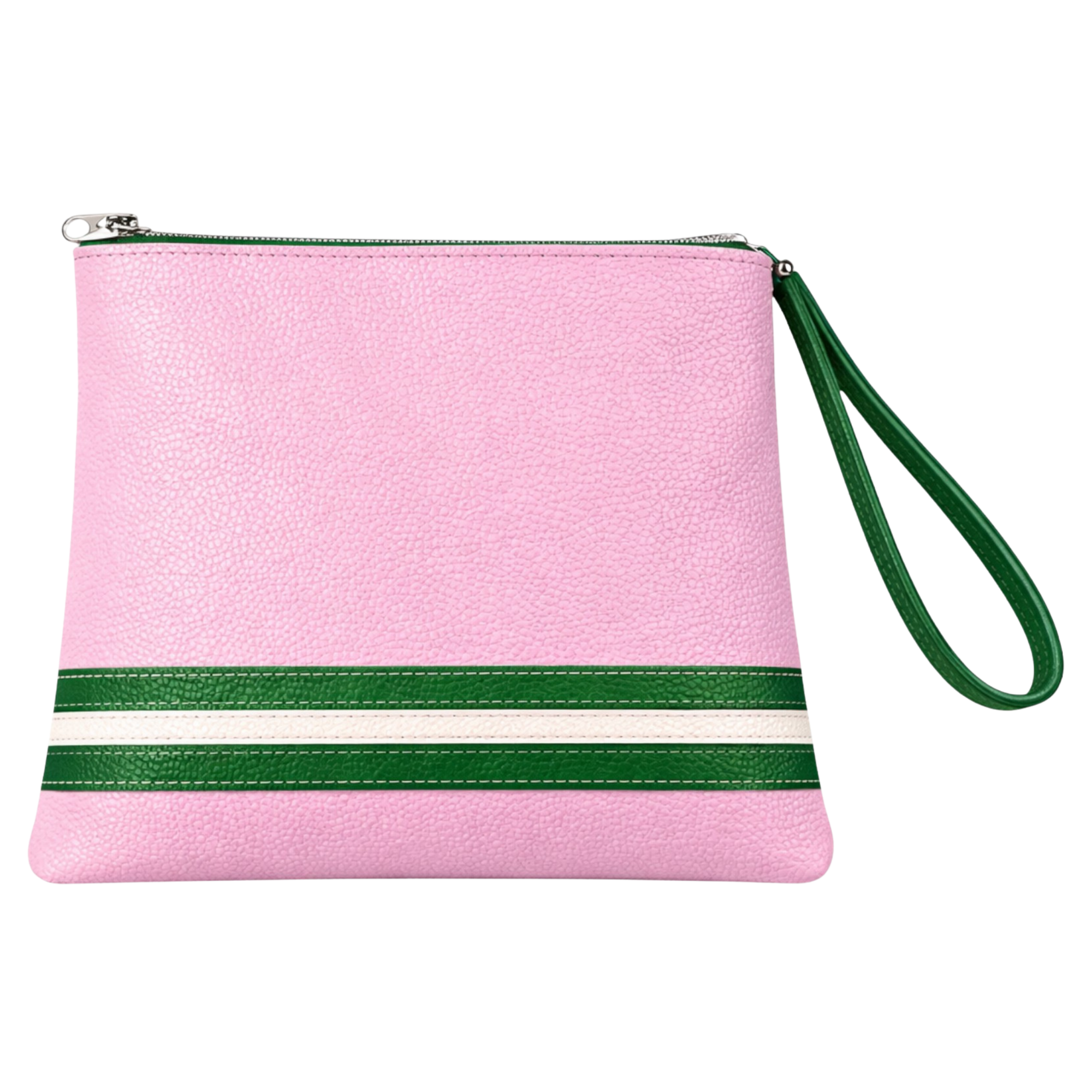 agveloraclutch.LightPinkMastersGreenPureWhite